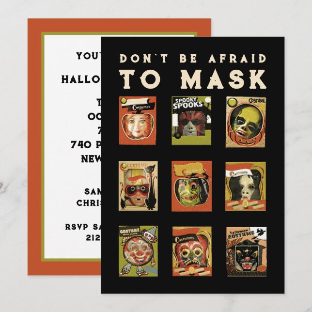 Vintage Halloween Party Invitation (Front/Back)