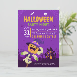 Vintage Halloween Party Invitation,Costume Party  Invitation