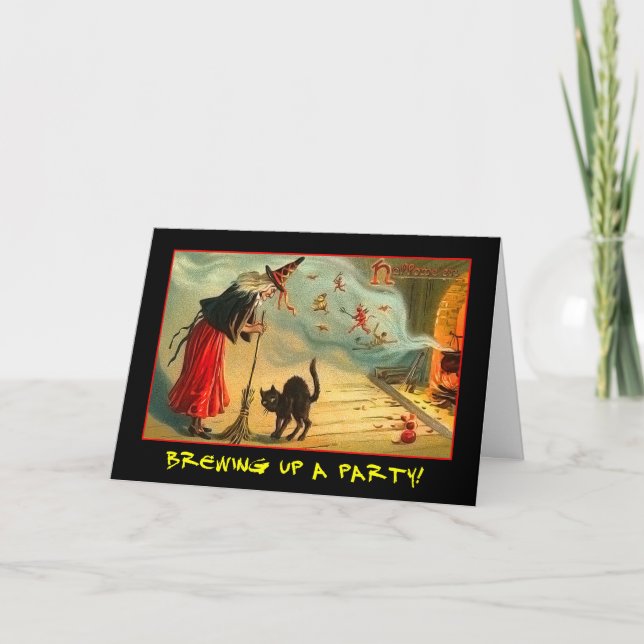 Vintage Halloween Party Invite With Bloody Text (Front)