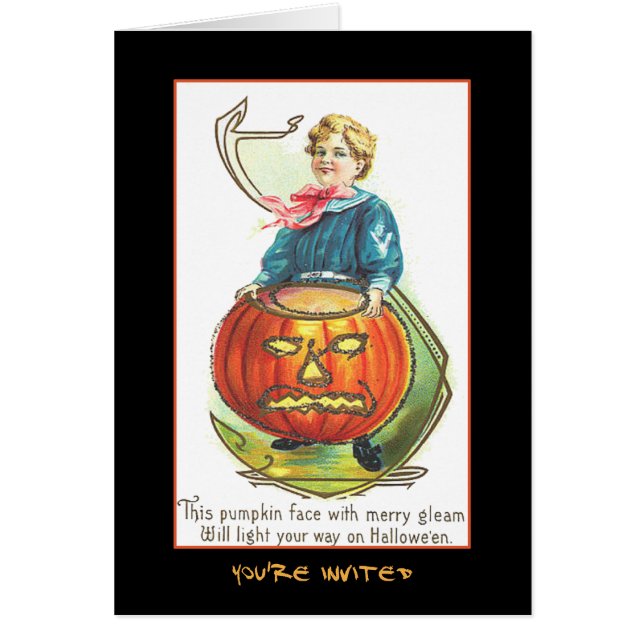 Vintage Halloween Party Invite With Bloody Text (Front)