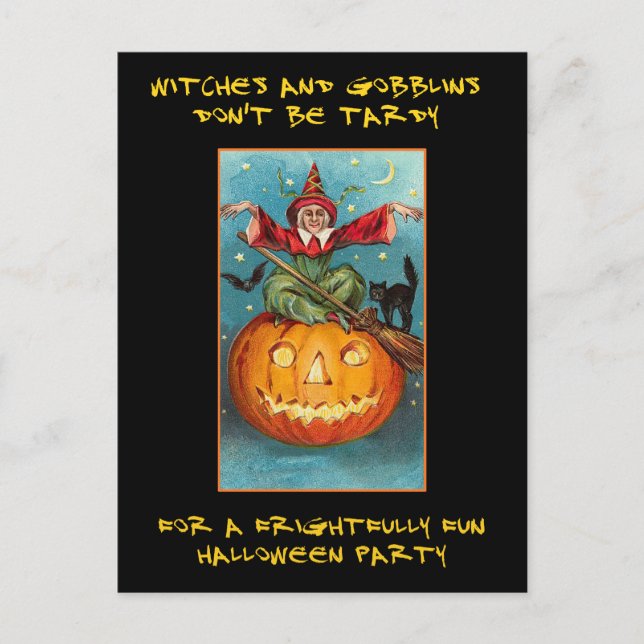Vintage Halloween Party Invite With Bloody Text (Front)