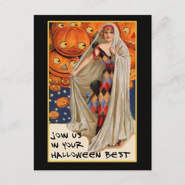 Vintage Halloween Party Invite With Bloody Text (Front)