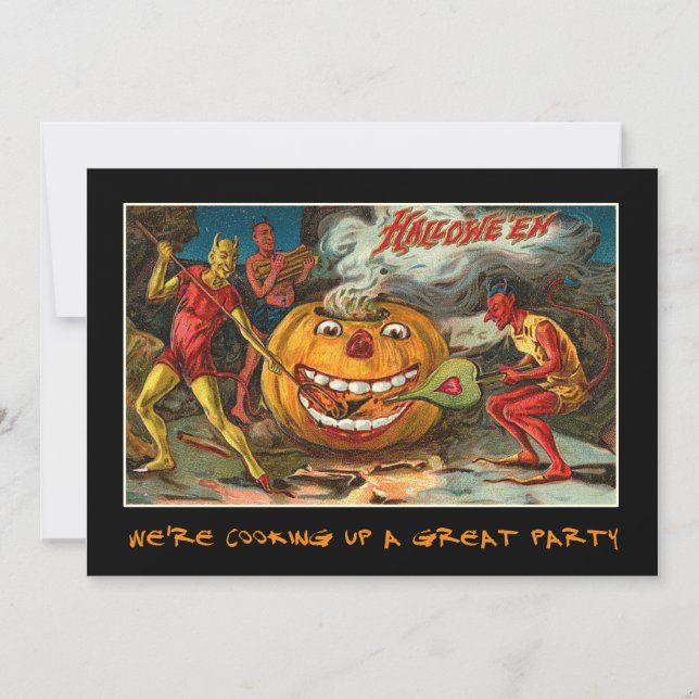 Vintage Halloween Party Invite With Bloody Text (Front)