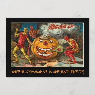 Vintage Halloween Party Invite With Bloody Text