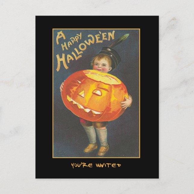 Vintage Halloween Party Invite With Bloody Text (Front)