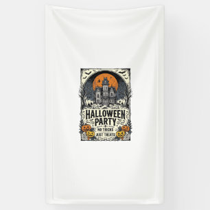 Vintage Halloween Party No Tricks Just Treats Desi Banner