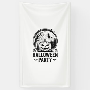 Vintage Halloween Party Pumpkin Witch Shirt Design Banner