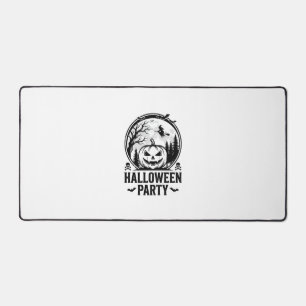 Vintage Halloween Party Pumpkin Witch Shirt Design Desk Mat