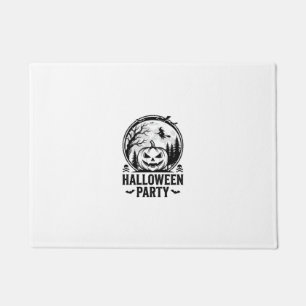 Vintage Halloween Party Pumpkin Witch Shirt Design Doormat