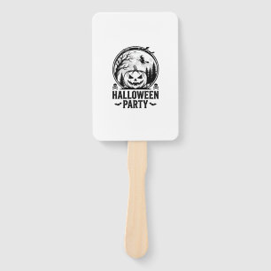 Vintage Halloween Party Pumpkin Witch Shirt Design Hand Fan