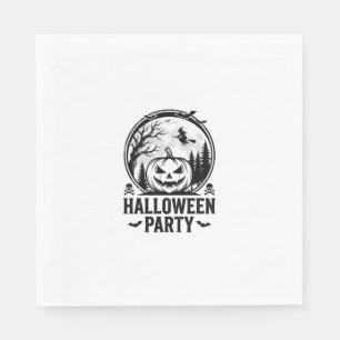 Vintage Halloween Party Pumpkin Witch Shirt Design Napkin