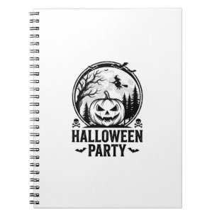 Vintage Halloween Party Pumpkin Witch Shirt Design Notebook