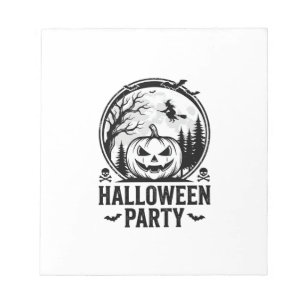 Vintage Halloween Party Pumpkin Witch Shirt Design Notepad