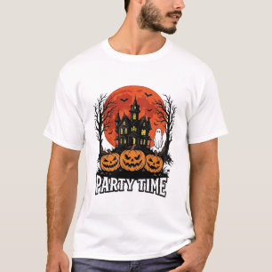 Vintage Halloween Party Time Ghost Pumpkin Shirt_1 T-Shirt