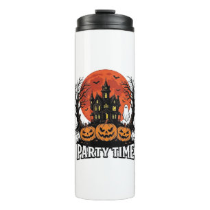 Vintage Halloween Party Time Ghost Pumpkin Shirt_1 Thermal Tumbler