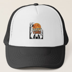 Vintage Halloween Party Time Witch Cauldron Shirt_ Trucker Hat