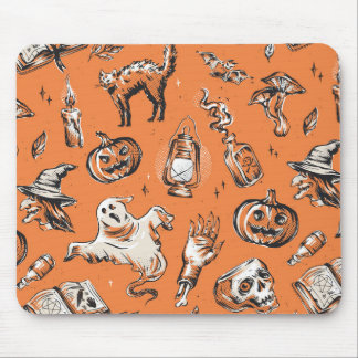 Vintage Halloween Pattern Mouse Mat