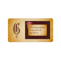 Vintage Halloween Peeking Demon Monogram Label