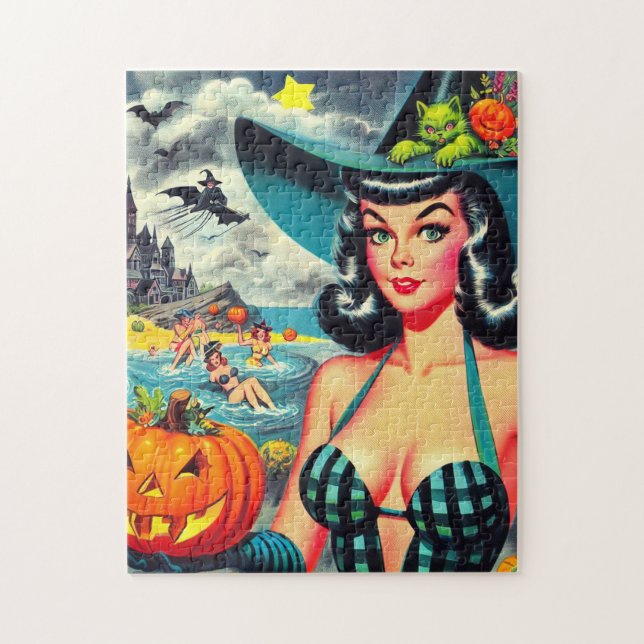 Vintage Halloween Pin-up Jigsaw Puzzle (Vertical)
