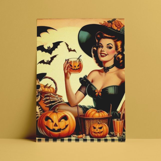 Vintage Halloween Pin-Up Postcard (Creator Uploaded)