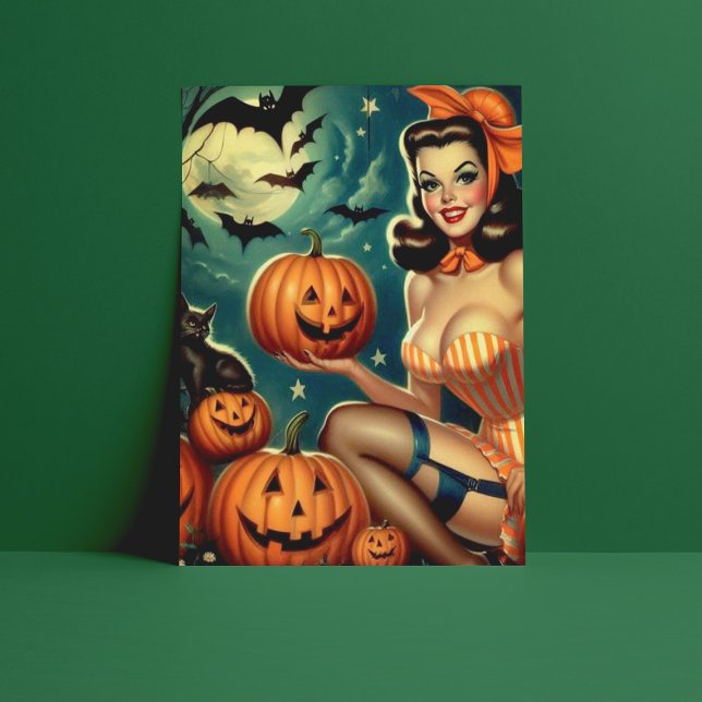 Vintage Halloween Pin Up Postcard (Creator Uploaded)