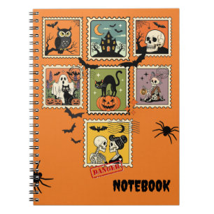 Vintage Halloween Postage Stamp Collection Notebook