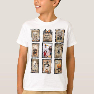 Vintage Halloween Postage Stamps, Add Your Photo T-Shirt