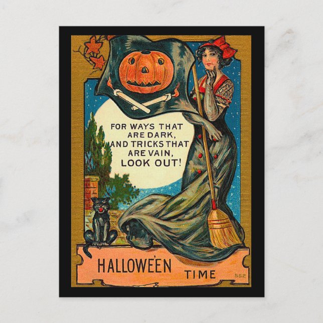 Vintage Halloween Postcard (Front)