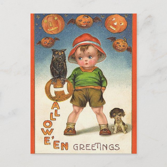 Vintage Halloween Postcard (Front)