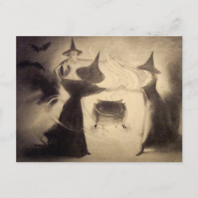 Vintage Halloween Postcard (Front)