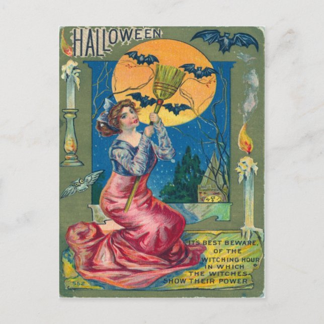 Vintage Halloween Postcard (Front)