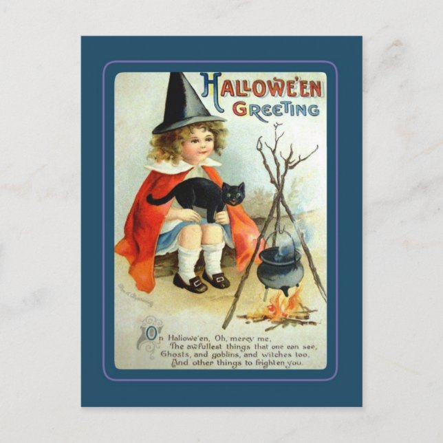 Vintage Halloween Postcard (Front)