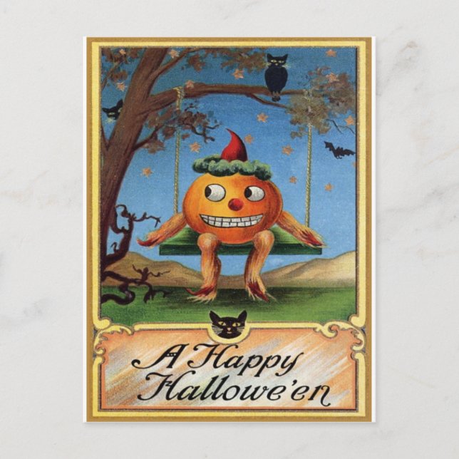 Vintage Halloween Postcard (Front)