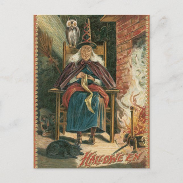 Vintage Halloween Postcard (Front)