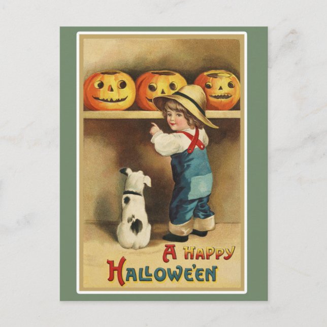 Vintage Halloween Postcard (Front)