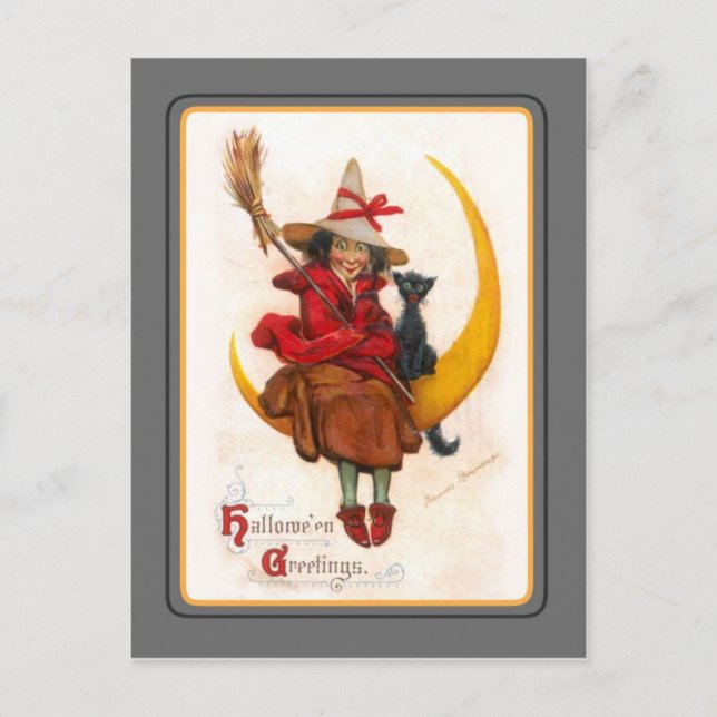 Vintage Halloween Postcard (Front)