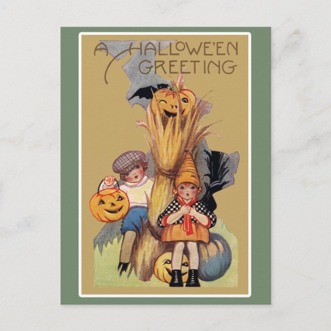 Vintage Halloween Postcard (Front)