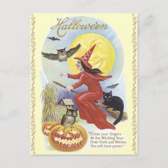 Vintage Halloween Postcard (Front)