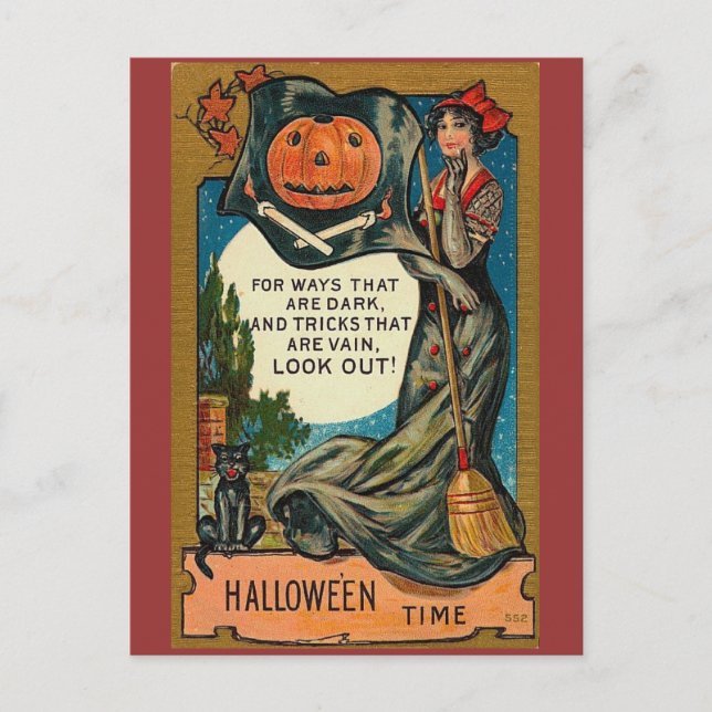Vintage Halloween Postcard (Front)