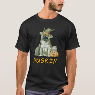Vintage Halloween Pug Pugkin Dog Pumpkin Thanksgiv T-Shirt