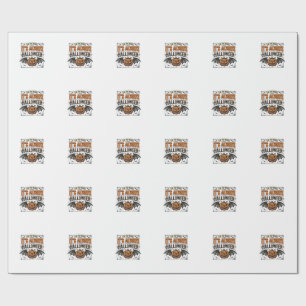 Vintage Halloween Pumpkin Bat Typography Shirt Des Wrapping Paper