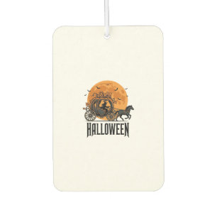 Vintage Halloween Pumpkin Carriage Witch Design_1 Car Air Freshener