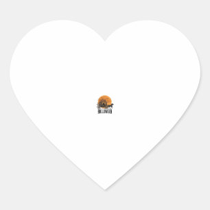 Vintage Halloween Pumpkin Carriage Witch Design_1 Heart Sticker