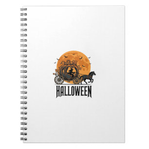 Vintage Halloween Pumpkin Carriage Witch Design_1 Notebook