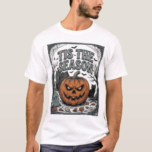 Vintage Halloween Pumpkin Cat Tis The Season Shirt
