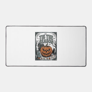 Vintage Halloween Pumpkin Cat Tis The Season Shirt Desk Mat