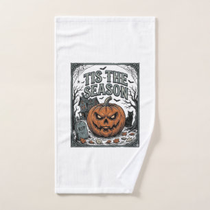 Vintage Halloween Pumpkin Cat Tis The Season Shirt Hand Towel