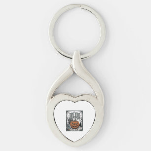 Vintage Halloween Pumpkin Cat Tis The Season Shirt Key Ring