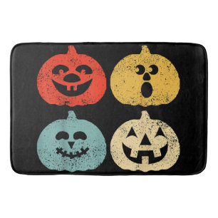 Vintage Halloween Pumpkin Funny Retro Gift Bath Mat