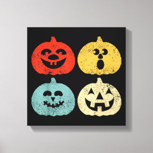 Vintage Halloween Pumpkin Funny Retro Gift Canvas Print